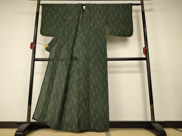 平和屋着物*夏物 小千谷ちぢみ 絣柄 麻 逸品 AABC9372jd