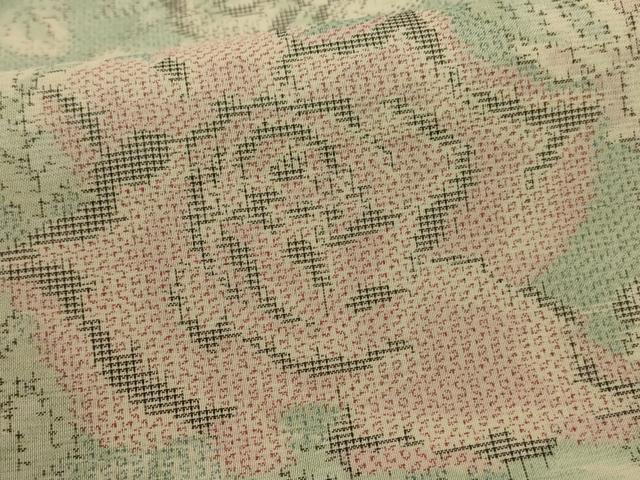 平和屋着物*夏物 本場大島紬 夏大島 薔薇 正絹 逸品 AABC9379jd