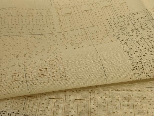 平和屋着物*夏物 本場大島紬 夏大島 幾何学文様 正絹 逸品 AABC9393jd