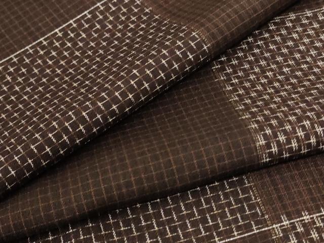 平和屋着物*夏物 紗紬 市松文様 正絹 逸品 AABC9400jd