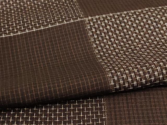 平和屋着物*夏物 紗紬 市松文様 正絹 逸品 AABC9400jd