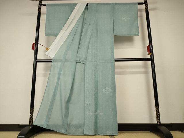 平和屋着物*夏物 訪問着 江戸小紋 絽 七宝花文 正絹 逸品 AABC9406jd