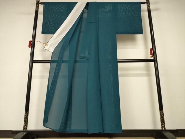 平和屋着物*夏物 色無地 絽 高麗納戸色 正絹 逸品 AABC9408jd