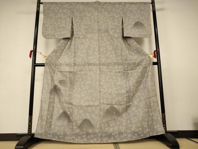平和屋着物*夏物 絹芭蕉 訪問着 刺繍 遠山草花文 金彩 三越扱い 正絹 逸品 AABC9418jd