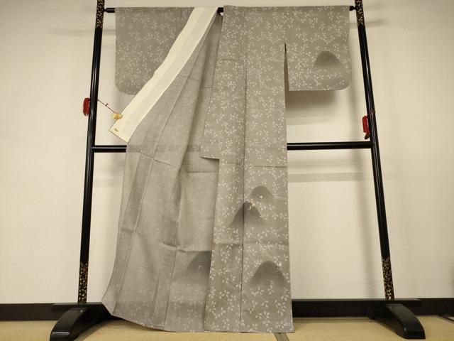 平和屋着物*夏物 絹芭蕉 訪問着 刺繍 遠山草花文 金彩 三越扱い 正絹 逸品 AABC9418jd