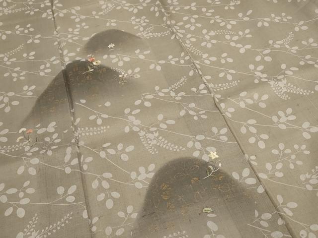 平和屋着物*夏物 絹芭蕉 訪問着 刺繍 遠山草花文 金彩 三越扱い 正絹 逸品 AABC9418jd