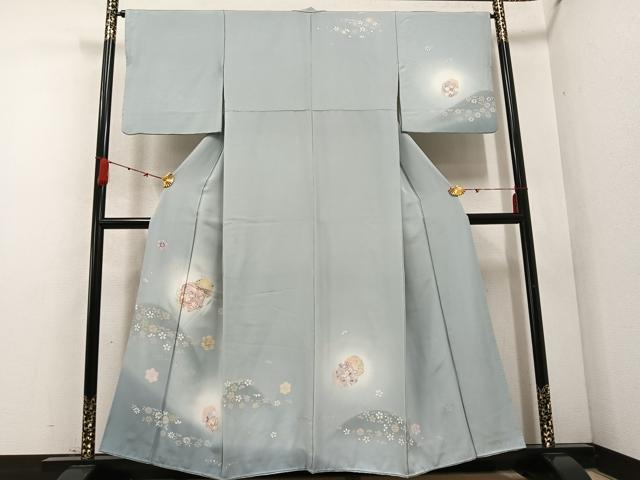 平和屋着物●訪問着 駒刺繍 舞花文 暈し染め 金彩 正絹 逸品 AABC9648ph