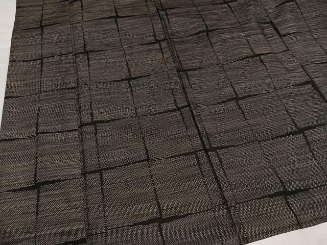 平和屋着物●本場大島紬 格子 正絹 逸品 AABC9666ph