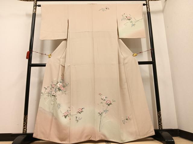 平和屋着物●訪問着 友禅 枝花文 暈し染め 正絹 逸品 AABC9677ph