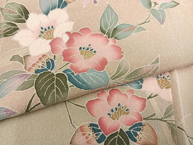平和屋着物●訪問着 友禅 枝花文 暈し染め 正絹 逸品 AABC9677ph