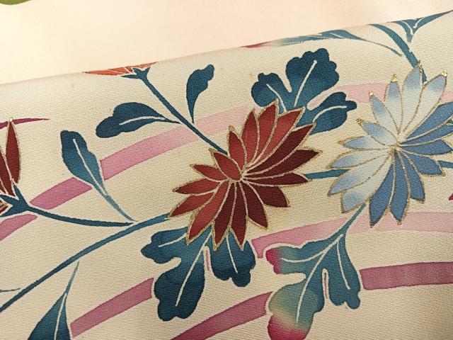 平和屋着物●訪問着 友禅 作家物 草花文 暈し染め 金彩 正絹 逸品 AABC9686ph