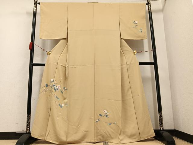 平和屋着物●訪問着 友禅 作家物 枝花文 正絹 逸品 AABC9698ph
