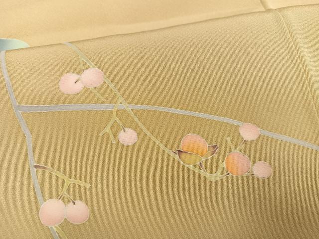平和屋着物●訪問着 友禅 作家物 枝花文 正絹 逸品 AABC9698ph