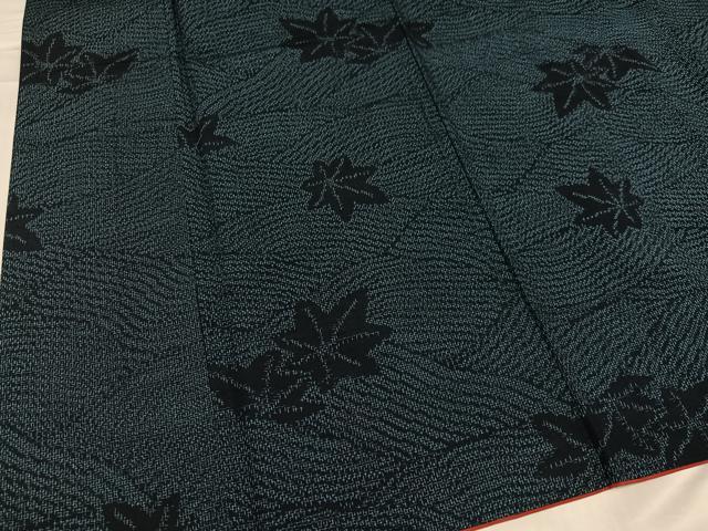 平和屋着物●結城紬 竜田川 正絹 逸品 AABC9718ph