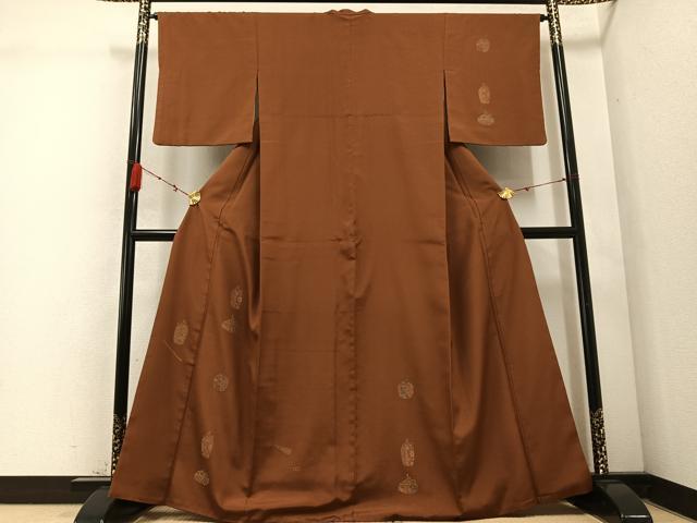 平和屋着物●お召 訪問着 仕覆文 正絹 逸品 AABC9774ph