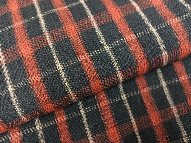 平和屋着物●上質な紬 格子 正絹 逸品 未使用 AABC9791ph