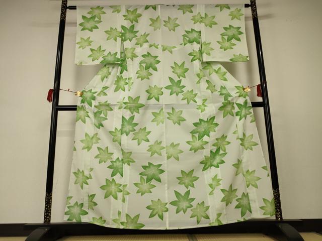 平和屋着物*夏物 小紋 絽 楓 洗える着物 AABC9847jd