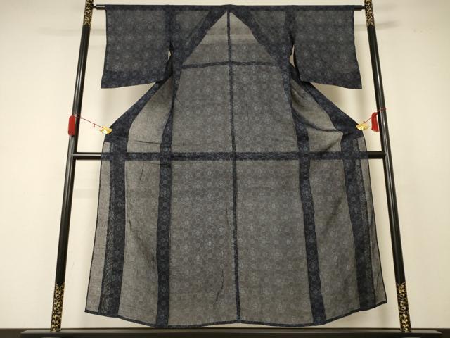 平和屋着物*夏物 上布 幾何学文様 麻 逸品 AABL5482ck