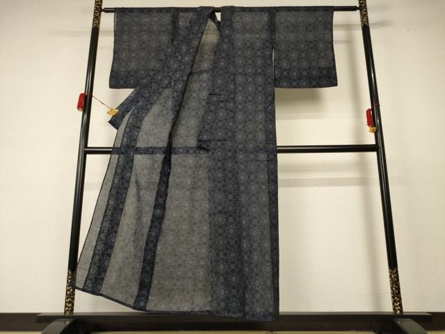 平和屋着物*夏物 上布 幾何学文様 麻 逸品 AABL5482ck