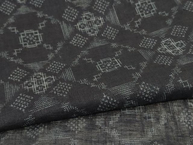 平和屋着物*夏物 上布 幾何学文様 麻 逸品 AABL5482ck