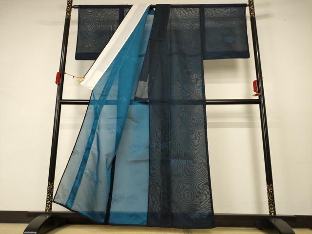 平和屋着物*夏物 小紋 紗 七宝文 正絹 逸品 AABC9863jd