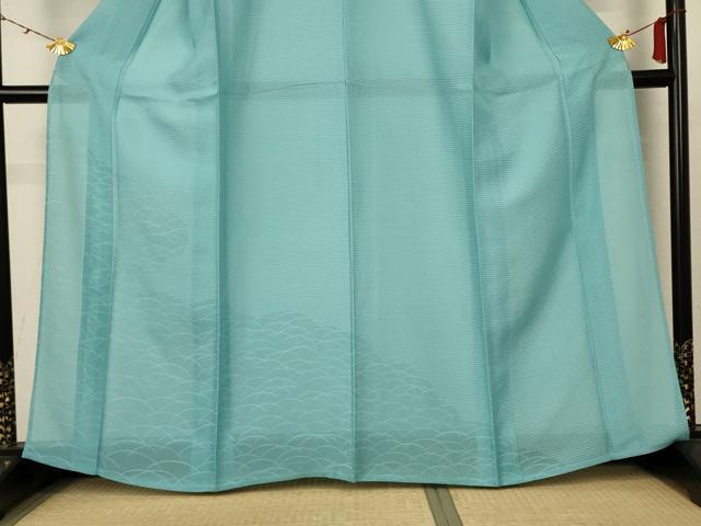 平和屋着物*夏物 無地絵羽訪問着 絽 芝紋紗 青竹色 正絹 逸品 AABC9876jd