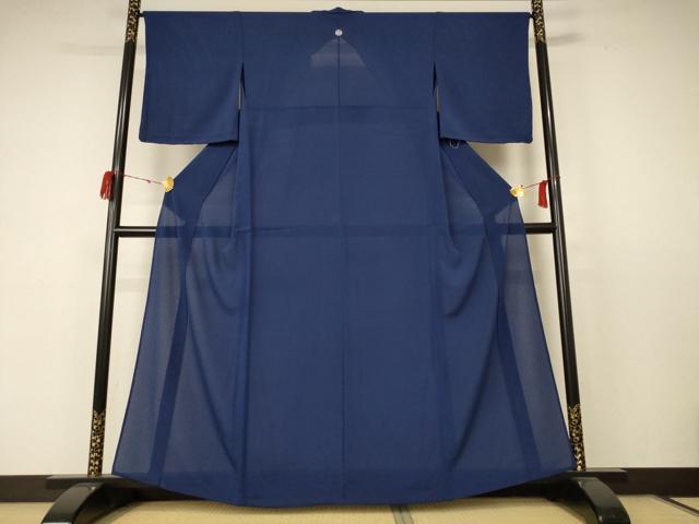 平和屋着物*夏物 色無地 絽 留紺色 正絹 逸品 未使用 AABC9883jd