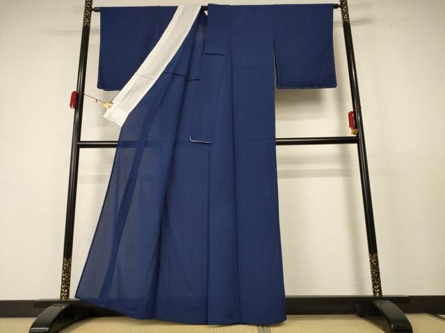 平和屋着物*夏物 色無地 絽 留紺色 正絹 逸品 未使用 AABC9883jd