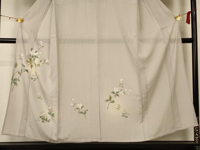平和屋着物*夏物 訪問着 友禅 絽 草花文 正絹 逸品 AABC9889jd