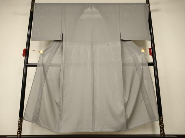 平和屋着物*夏物 男性 色無地 絽 銀鼠色 洗える着物 AABC9923jd