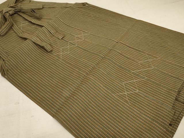 平和屋着物*夏物 男性 馬乗り袴 縞 正絹 逸品 AABC9957jd