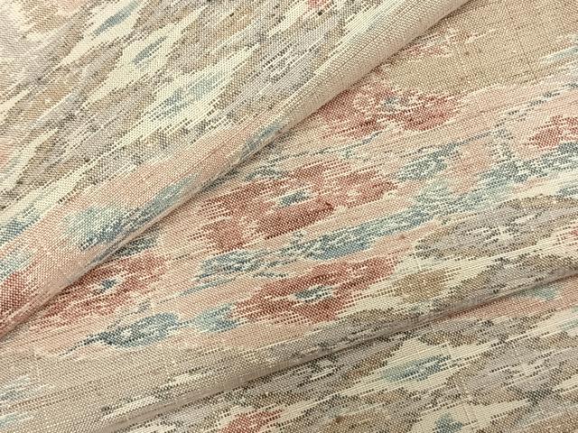 平和屋着物▽上質な紬 単衣 切嵌花文 正絹 逸品 AABD0002fy