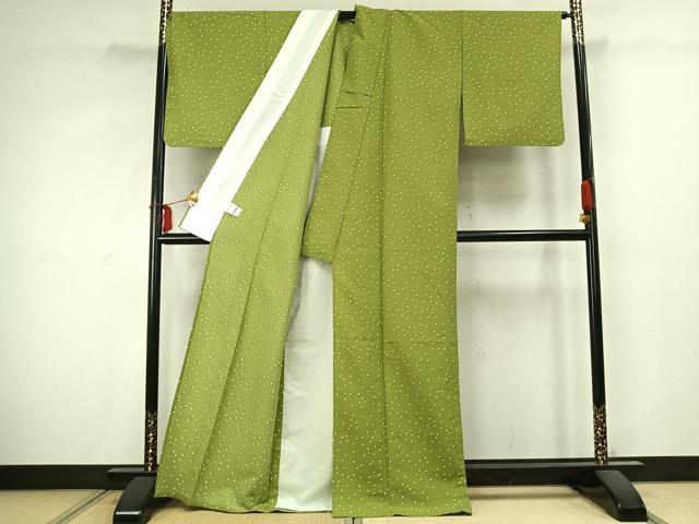 平和屋着物▽小紋 単衣 箔散らし文 洗える着物 AABD0009fy