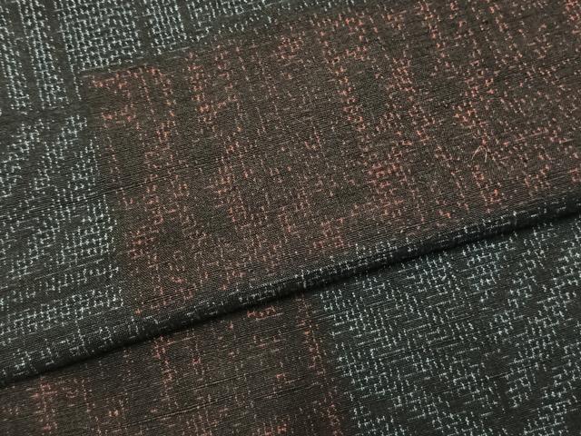 平和屋着物▽上質な紬 単衣 色紙文 正絹 逸品 AABD0013fy
