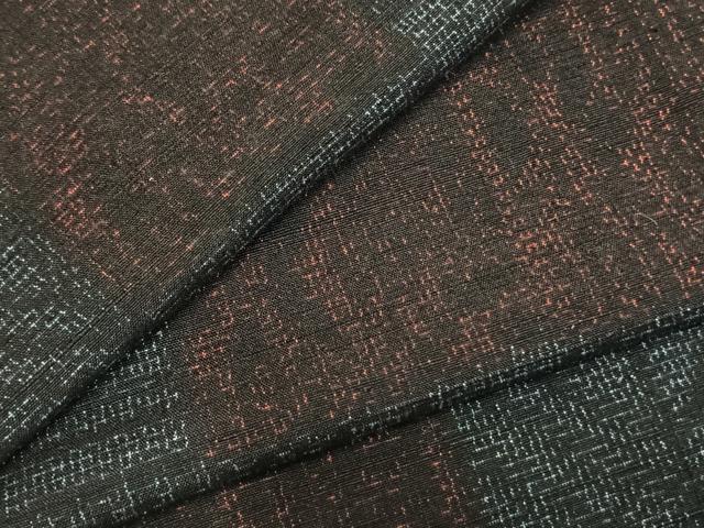 平和屋着物▽上質な紬 単衣 色紙文 正絹 逸品 AABD0013fy