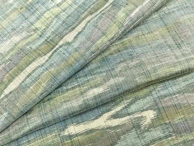 平和屋着物▽上質な紬 単衣 霞文 正絹 逸品 AABD0015fy