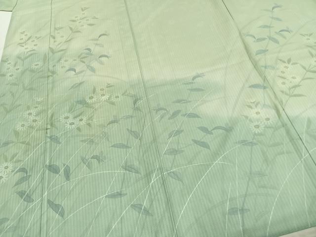 平和屋着物▽訪問着 単衣 無双 紗袷 紗×紗 手描き 草花文 正絹 逸品 AABD0027fy