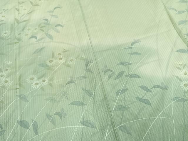 平和屋着物▽訪問着 単衣 無双 紗袷 紗×紗 手描き 草花文 正絹 逸品 AABD0027fy