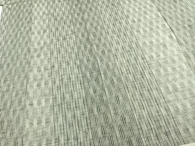 平和屋着物▽上質な紬 単衣 立涌文 正絹 逸品 AABD0042fy