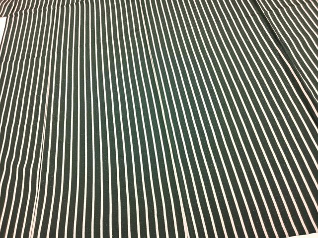 平和屋着物▽お召 単衣 縞 銀通し地 正絹 逸品 AABD0043fy