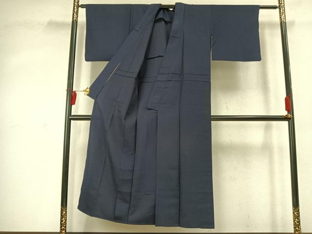 平和屋着物▽上質な色無地 単衣 菱花地紋 赤茶色 正絹 逸品 AABD0045fy