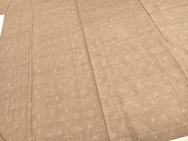 平和屋着物▽上質な紬 単衣 十字絣 正絹 逸品 AABD0051fy