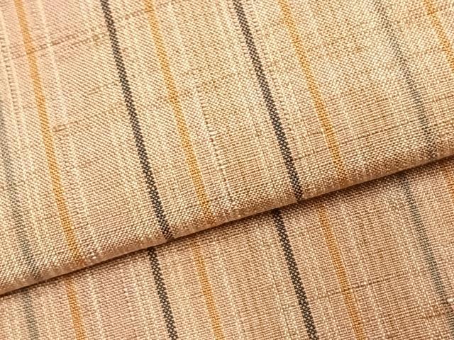平和屋着物▽上質な紬 単衣 縞 正絹 逸品 AABD0059fy