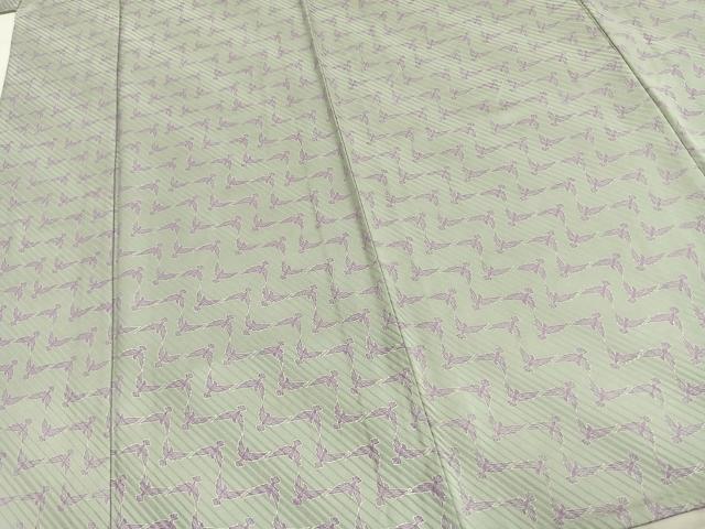平和屋着物▽上質な小紋 単衣 舞鳥文 正絹 逸品 AABD0070fy