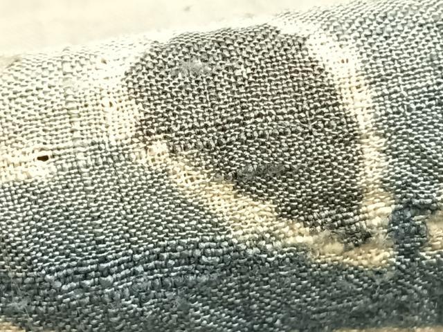 平和屋着物▽訪問着 単衣 生紬地 流水舞葉文 大丸扱い 正絹 逸品 AABD0102fy