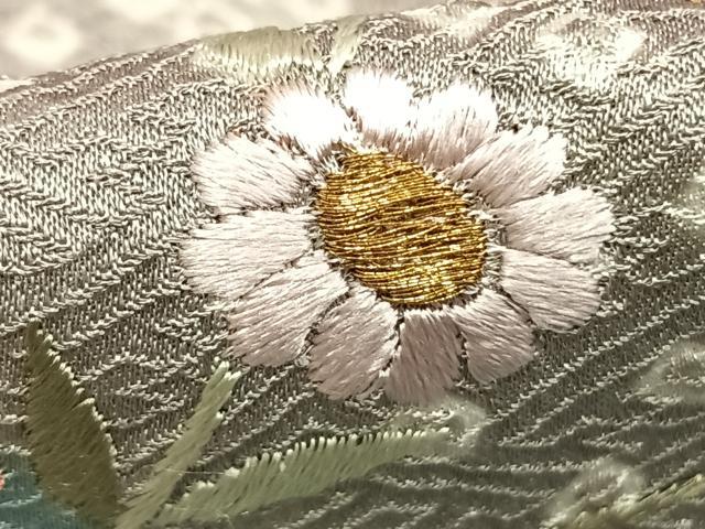 平和屋着物▽訪問着 単衣 絞り 刺繍 草花文 金糸 金彩 正絹 逸品 AABD0116fy