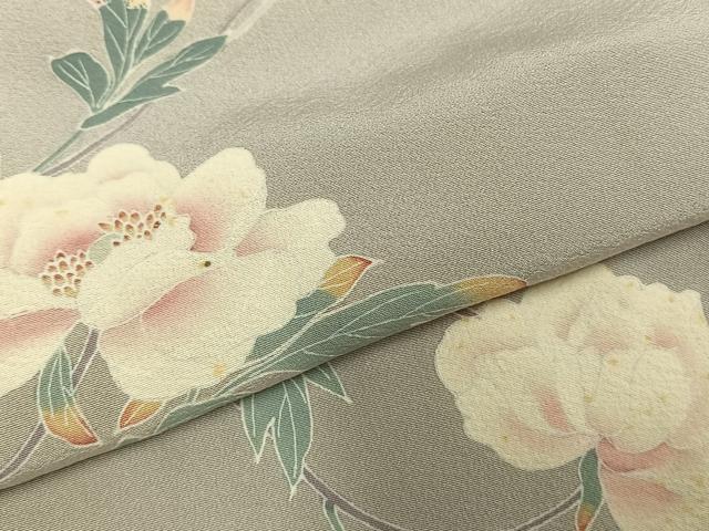 平和屋着物▽訪問着 単衣 友禅 作家物 枝花文 正絹 逸品 AABD0139fy