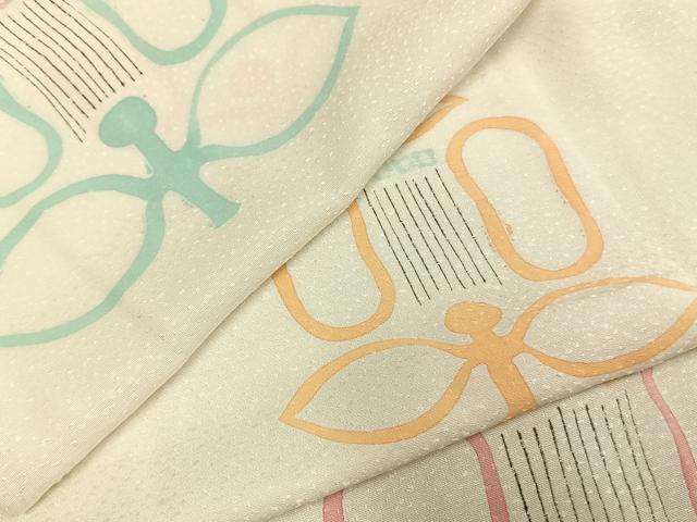 平和屋着物▽上質な小紋 単衣 遠州椿 正絹 逸品 未使用 AABD0141fy