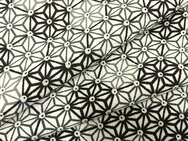 平和屋着物▽上質な小紋 単衣 麻の葉文様 正絹 逸品 AABD0144fy