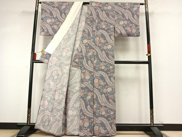 平和屋着物▽上質な小紋 単衣 辻が花 正絹 逸品 AABD0146fy